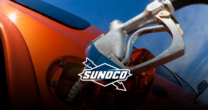 Gas pump in car Sunoco